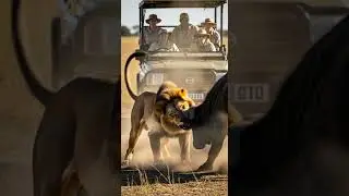 can this buffalo break free from the lion&rsquo;s deadly grip #wildlife #nature #safari