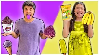 TUDO ROXO E AMARELO POR UM DIA INTEIRO  | Anny e Eu Family