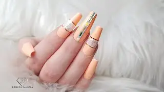 Pastel Peach Nails. Easy Spring nail art for beginners.