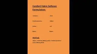 Comfort Fabric Softener Formulation