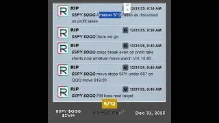 $SPY $QQQ profit-taking short recap - last day of 2025!