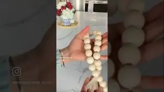 DIY wooden beaded garland