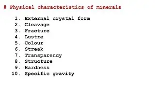 10 Physical Characteristics / Properties of Minerals