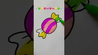 🍬💚💛🩷🐽🩷🐽💛💚🍬 Satisfying creative art #draw #colors #brush #video #art #creative #youtubeshorts #viral