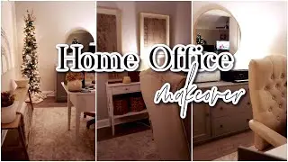 HOME OFFICE MAKEOVER | REALISTIC HOME OFFICE | HOW TO HIDE COMPUTER CORDS | HOME OFFICE DECORATING