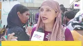 Members of BJP Mahila Morcha from Ramnagar protesting outside party office in Jammu.