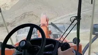 Doosan wheel loader cab view