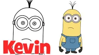 How to draw Minions from Despicable Me 2 Kevin step by step easy drawing for kids