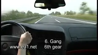 BMW 850I V12 1991 Top speed on Autobahn Germany road.