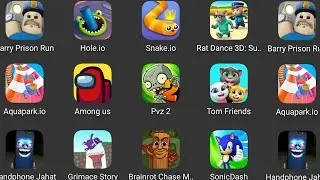 Grimace Story,BARRY'S PRISON RUN,Rat Dance Survival,Snake.io,Tom Friends,Sonic Dash,Plants Vs Zombie