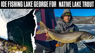 SIGHT FISHING HUGE LAKE TROUT on Lake George! (First Ice)