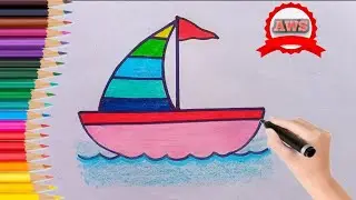 How to draw a Boat ⛵ || Boat Drawing Easy Step by step || Boat Drawing With Colour 