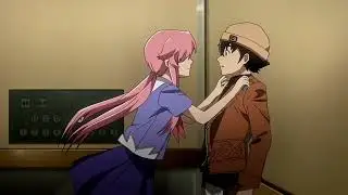 Future Diary | Yuno Gasai and Yukiteru Amano kiss | twixtor 4k