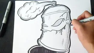 Как нарисовать Спрей может граффити