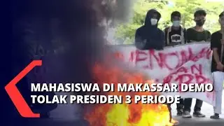 Mahasiswa Makassar Demo di Bawah Jembatan Layang, Tenteng Spanduk Tolak Presiden 3 Periode