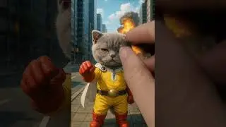 One Punch Cat meets a worthy opponent?! 🥊😾💥 #shorts #cutekitten #catsoftiktok