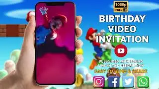 Super Mario VIDEO invitation, Super Mario birthday invitation video, Super Mario Birthday Invitation