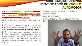 ADULTERAÇÃO DE SINAL IDENTIFICADOR DE VEÍCULO AUTOMOTOR - ART. 311 DO CP