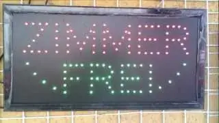 ZIMMER FREI LED t&aacute;bla