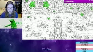 100 Hidden Frogs Speedrun in 0:56.533