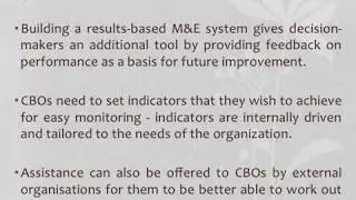 How Vibrant Can Community-based Organizations Be without a Proper Results-based M&E System?!
