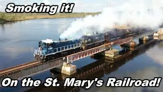 St. Mary's Railroad Smoking it Across the St. Mary's River!