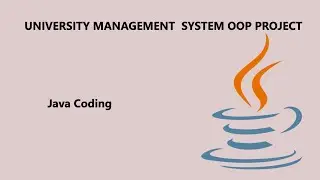 University Management System Project in java || OOP Subject
