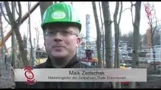 Baustelle Hubertusinsel - Die Seilbahnen Thale Erlebniswelt modernisiert die Spassinsel