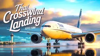 Can a Boeing 777 Survive This Crosswind! Thai Airways Landing at Bangkok in Extreme Conditions