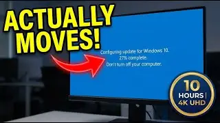 Fake Windows Update Screen - Real Progress % Count - 10 Hours (4K 2160p)