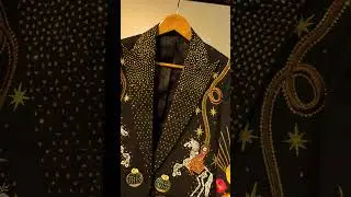 ✨ Dazzle in Style: Rhinestone-Encrusted Custom Suit by Addicted Bespoken 💎 #viralshorts #shorts