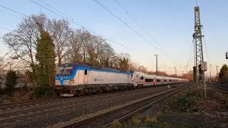 Zugverkehr in Düsseldorf, Am Bahnhof Oberbilk, mit neuem DB Talgo ICE-L 14. Dezember 2025