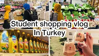 Student shopping vlog in Turkey/cheapest supermarket/ice coffee