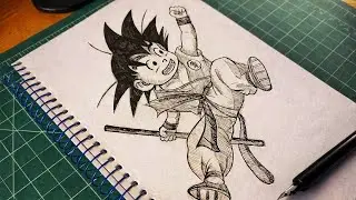 How to Draw Kid Goku ✍️ | Sketch to Ink Reveal (Satisfying ASMR)