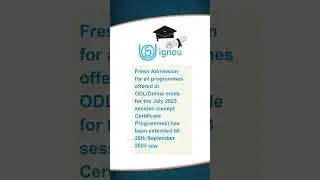 New Last Date of Admission in Ignou | 20 September 2023