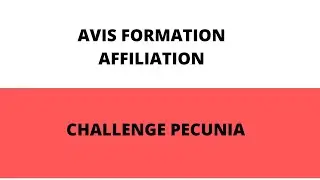 AVIS FORMATION AFFILIATION CHALLENGE PECUNIA