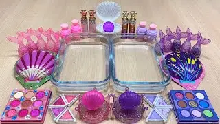 Satisfying Slime Mixing: Eyeshadow, Glitter & Glossy Seashells #103