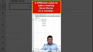 How to add leading zero or Zeros to a Number in excel?#shorts #excelshorts #exceltips #excel
