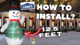 Как установить надувного снеговика высотой 12,5 футов от Lowes за 3 минуты
