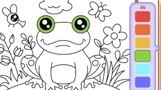 coloring a charming frog