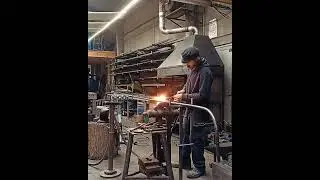Forging a mortise and tennon joint.