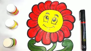 ☀️ Flower pot Drawing, Painting and Coloring for kids and toddlers | Draw a  🌺 pot@Artworld06 