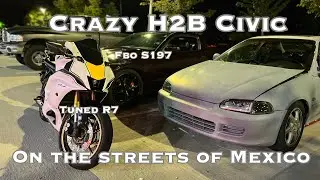 The Wildest Civic I&rsquo;ve Ever Been In! H2B swapped Civic vs Yamaha R7 vs Fbo S197 5.0 vs Focus ST!