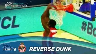 Monaco's Ouattara with the reverse dunk against Bakken Bears