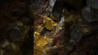 wow!! Gold Quartz to Fine Gold 😱#GoldRush #Quartz #Discovery #Explore #viral #fyp