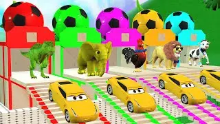 Long Slide Game With Sheep Lion Tiger Gorilla Cheetah 3D Animal Game Funny 3D Animals