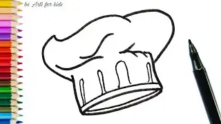 How to draw a Chef's Hat - VERY EASY FOR KIDS