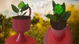 Recycle empty gallon into beautiful flower pot / plantitas