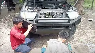 customize steel bumper Toyota Hilux and installation of Strada steel bumper