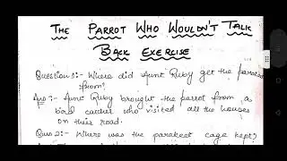 THE PARROT WHO WOULDN'T TALK||BACK EXERCISE||CLASS 3||ICSE NEW MULBERRY ENGLISH LITERATURE BOOK